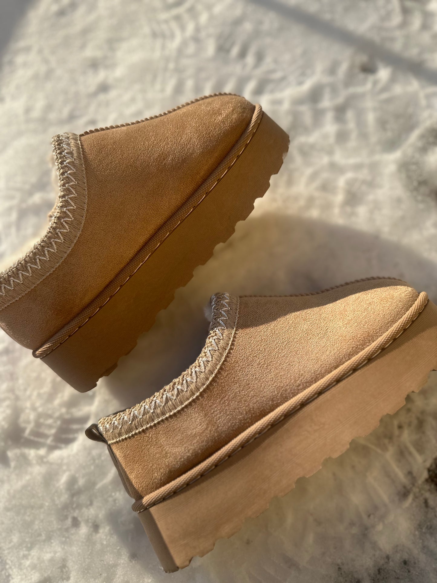 Boots plateforme beige