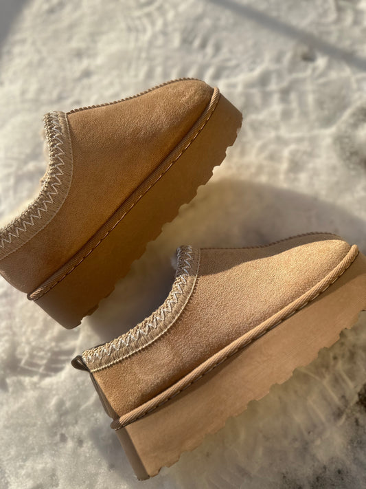 Boots plateforme beige